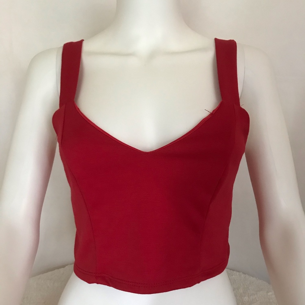 Red crop top